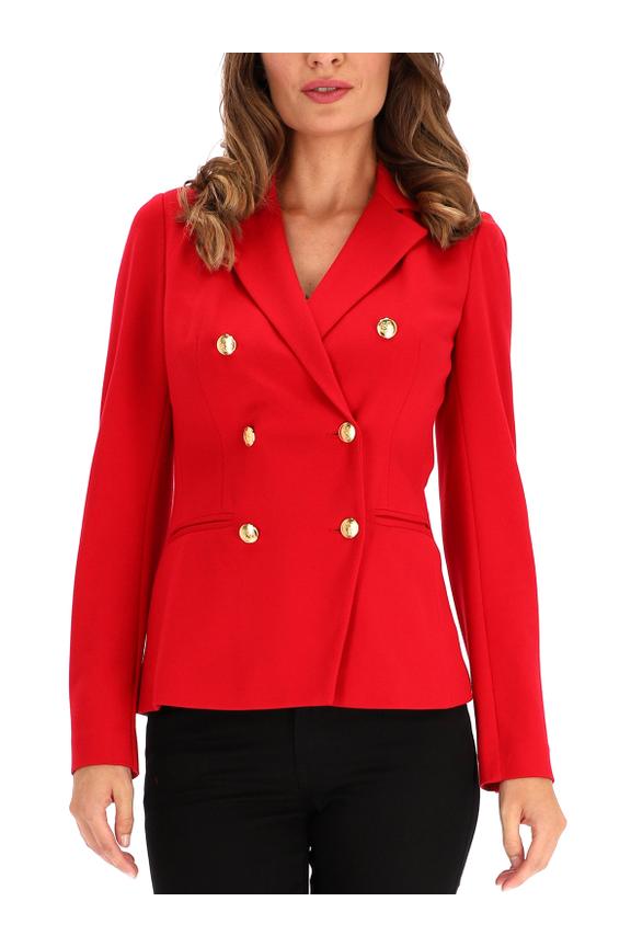 Klasyczna dwurzędowa marynarka z miękkiej dzianiny