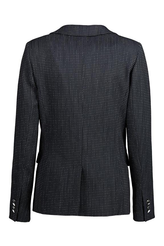 Granatowy żakiet w drobne srebrne kropki
