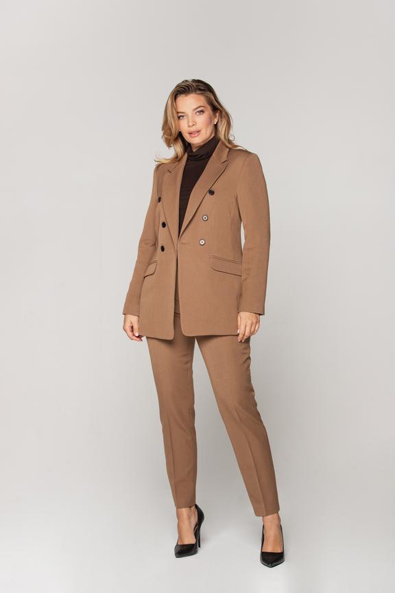 Kamelowa dwurzędowa marynarka