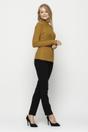 Dopasowana bluzka z długim rękawem w kolorze musztardowym