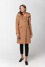 Karmelowy zimowy płaszcz z alpaką
