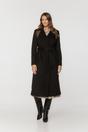 Jesienny płaszcz z wełny i alpaki w kolorze czarnym