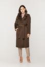 Ocieplany zimowy płaszcz z alpaką w kolorze ciemnej czekolady