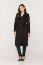 Ocieplany zimowy płaszcz z alpaką w kolorze czarnym