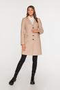 Jasnobeżowy płaszcz przed kolano