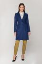 Klasyczny płaszcz z wełną w kolorze szafirowym