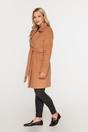Karmelowy ocieplany płaszcz