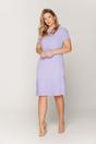 Lawendowa sukienka plisowana na dole