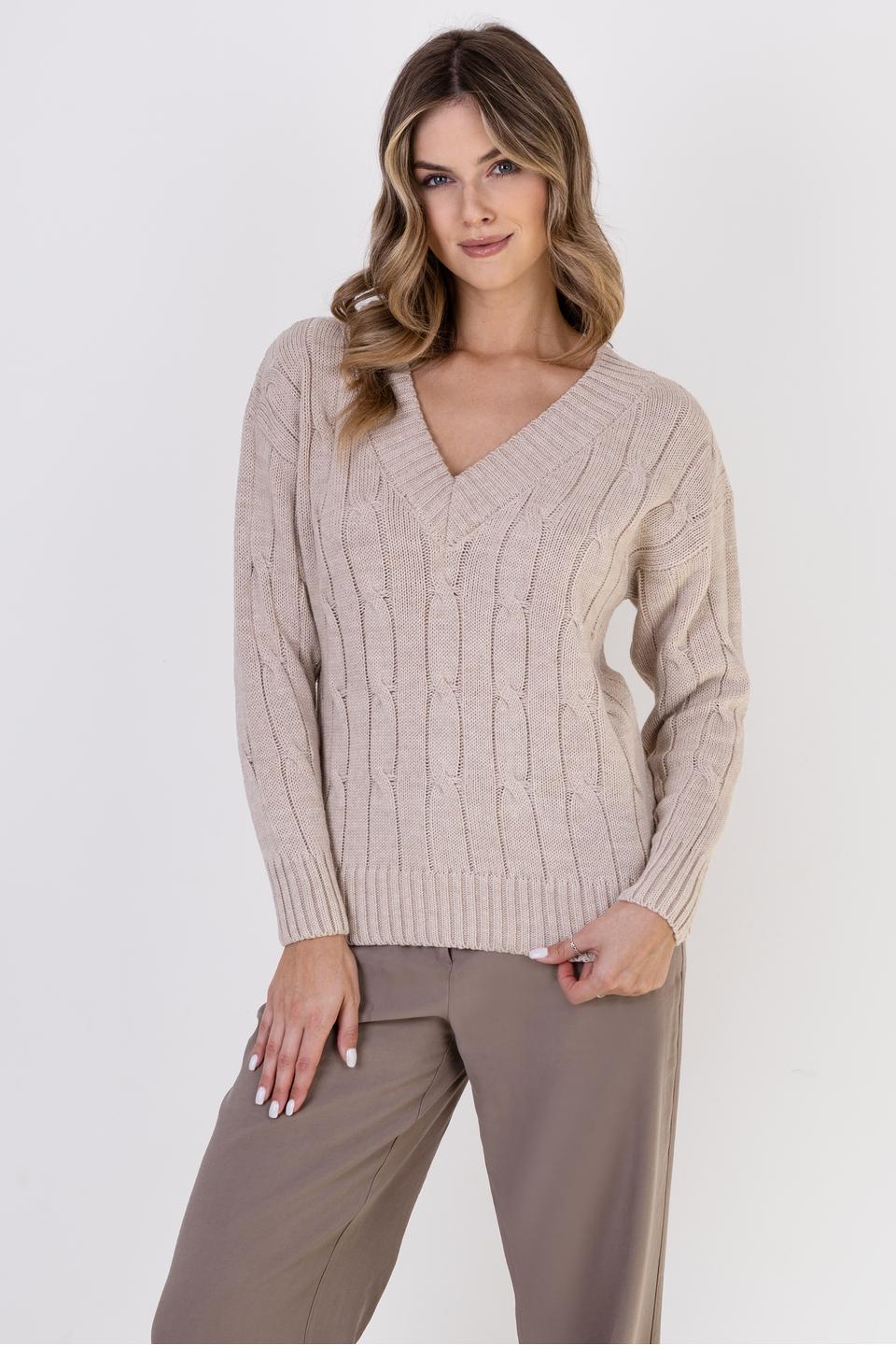 Uniwersalny beżowy sweter