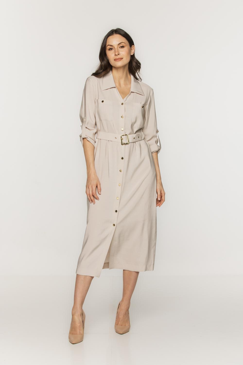 gold dress petite Veronica Beard Steiner Button-Down Mini Dress | Pistachio main image 1