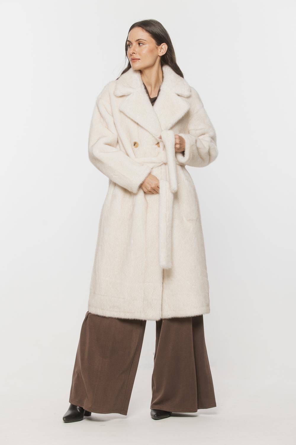 tie waist fur coat