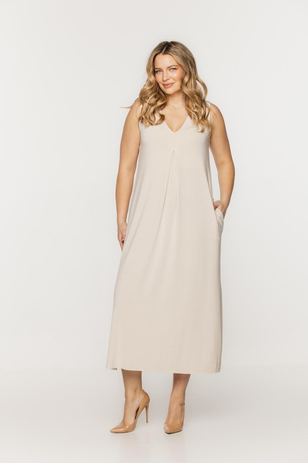 beige color party dress Women's A-Line See-through Cap Sleeve Evening Dress main image 1